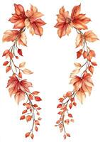 Autumnal leaf wreath frame photo