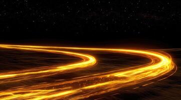 Golden cosmic pathways winding through the night sky photo
