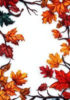 Autumnal leaf border photo