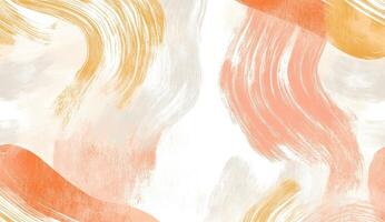 Abstract paint strokes in soft peach, gold, and gray photo