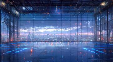 Empty futuristic cityscape vista photo