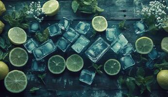 Fresh Citrus and Mint Ice Cubes photo