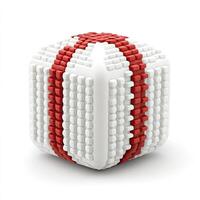 Red and white textured cube toy photo