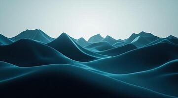 Vast, dark teal, mountain range photo
