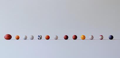 Sporting Balls in a Row photo
