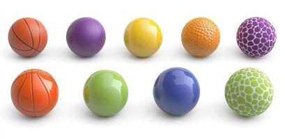 Assorted Colorful Sport Balls photo