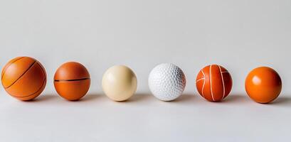 Sports Balls and Eggs in a Row photo