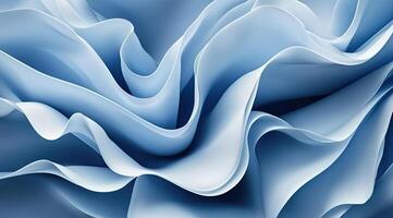 Abstract flowing fabric folds in light blue tones photo