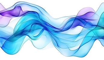 Abstract flowing ribbons in shades of blue and purple photo