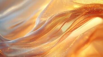 Golden, flowing fabric photo