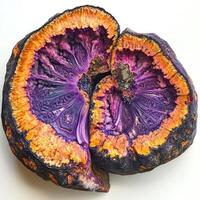 Intricate mineral cross-section, vibrant colors photo