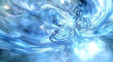 Abstract swirling liquid design in shades of blue photo