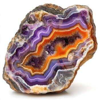 Intricate banded agate slice photo