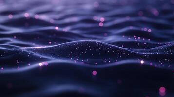 Abstract Purple Waves With Glittering Particles in a Dreamlike Pattern photo