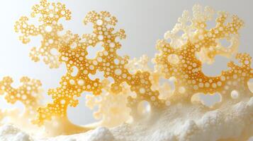 Abstract Organic Structure with Golden Cellular Patterns in Bright Light photo