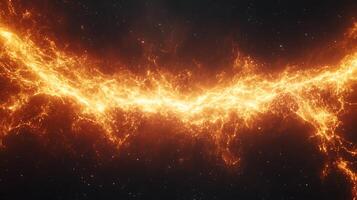 Fiery Cosmic Stream Illuminating the Depths of Space with Glowing Energy photo