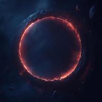 Fiery Celestial Ring in a Dark Outer Space Environment photo