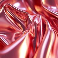 Abstract Shimmering Red and Gold Satin Fabric Texture Close-Up photo