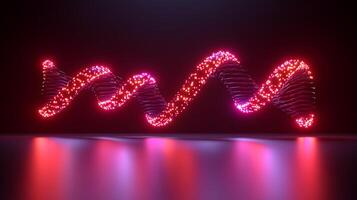Abstract Glowing Helix with Red Lights on Futuristic Background photo