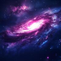 Abstract Cosmic Scene Featuring a Vibrant Spiral Galaxy in Deep Space photo