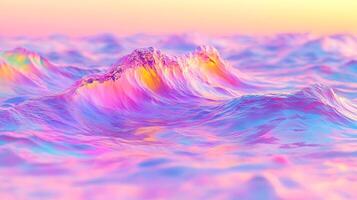 Vibrant Abstract Landscape of Colorful Waves and Surreal Textures photo