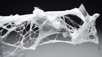 Abstract Web-Like Structure with Transparent Elements on Black Background photo