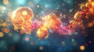 Colorful Abstract Light Bubbles and Particles in a Vibrant Space photo