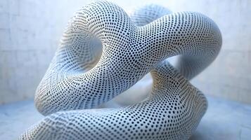Abstract Sculptural Structure Featuring Intricate Tubular Forms with Perforations photo