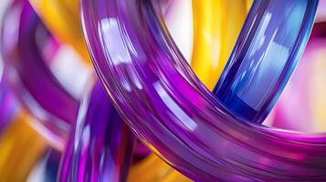 Abstract Vibrant Twisting Colorful Tubes With Reflective Shiny Surfaces photo