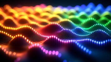 Abstract Colorful Waves with Glowing Lights and Futuristic Texture photo