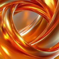 Intricate Golden Abstract Twisting Design with Elegant Bright Highlights photo