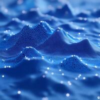 Abstract Digital Data Visualization of 3D Terrain in Blue photo