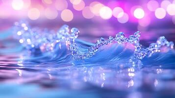 Vibrant Water Splashes with Colorful Bokeh in the Background photo