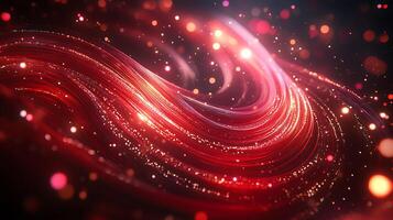 Flowing Red Abstract Background with Twinkling Lights and Ethereal Energy photo