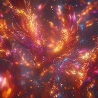 Vivid Abstract Phoenix-Like Streaks of Light in a Glowing Universe photo