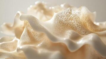 Abstract Art Featuring Translucent Structure with Organic Wave Patterns and Textures photo