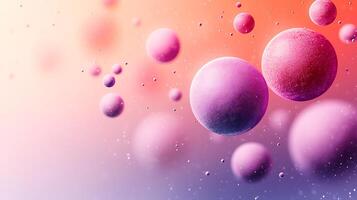 Abstract Floating Spheres on a Vibrant Gradient Background photo