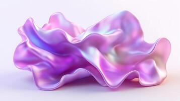Abstract Iridescent Fabric Texture with Soft Colorful Folds in 3D Render photo