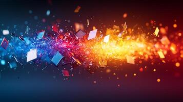 Dynamic Abstract Visualization of Shattered Technology and Digital Concepts photo