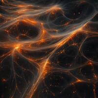 Abstract Fractal Design Featuring Glowing Interwoven Networks in Dark Colors photo