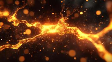 Glowing Neural Network in Action With Futuristic Illuminated Pathway photo