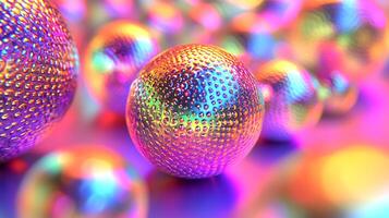 Colorful Floating Spheres in a Vibrant Artistic Abstract Composition photo