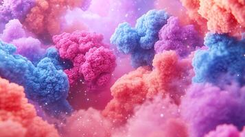 Vivid Colorful Clouds With Sparkling Effects in an Abstract Artistic Composition photo