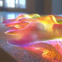 Colorful Digital Waves With Abstract Light Patterns and Dynamic Visual Effects photo