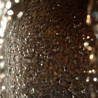 Macro Close-Up of Water Droplets with Golden Backlight photo