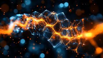 Abstract Visualization of Energy and Molecular Structures in Glowing Bright Colors photo