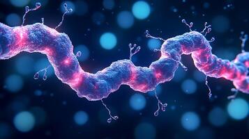 Close-Up of a Twisting Molecular Structure on a Blurred Background photo