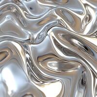 Abstract Liquid Metal Texture With Flowing and Reflective Patterns photo
