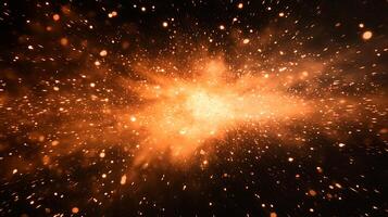 Abstract Cosmic Explosion with Glowing Particles in Outer Space photo