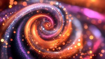 Glowing Abstract Spiral of Colorful Lights and Bokeh Effects photo